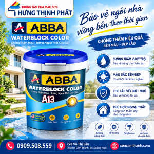 Abba Waterblock Color A13 - Chống thấm màu - tường ngoại thất cao cấp
