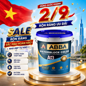Abba Waterblock Color A13 - Chống thấm màu - tường ngoại thất cao cấp