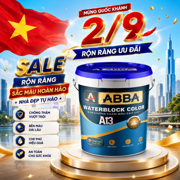 Abba Waterblock Color A13 - Chống thấm màu - tường ngoại thất cao cấp