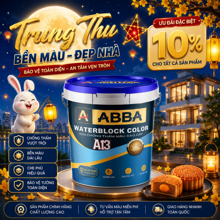 Abba Waterblock Color A13 - Chống thấm màu - tường ngoại thất cao cấp