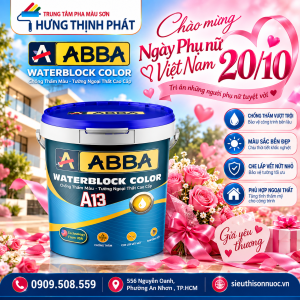 Abba Waterblock Color A13 - Chống thấm màu - tường ngoại thất cao cấp