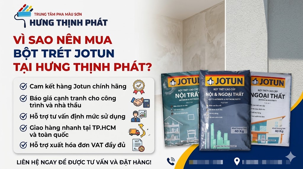 Bột Trét Tường Jotun Chính Hãng Giá Rẻ Nhất HCM – Báo Giá Mới Nhất, Giao Hàng Nhanh