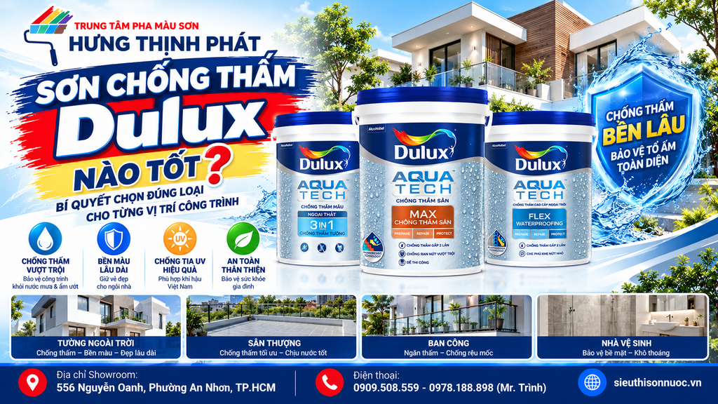 Sơn Chống Thấm Dulux Nào Tốt? Bí Quyết Chọn Đúng Loại Cho Từng Vị Trí Công Trình