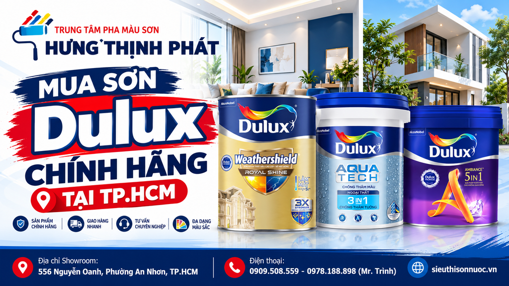 Mua Sơn Dulux Chính Hãng Tại TP.HCM Ở Đâu? Giá Tốt, Đủ Dòng Sơn